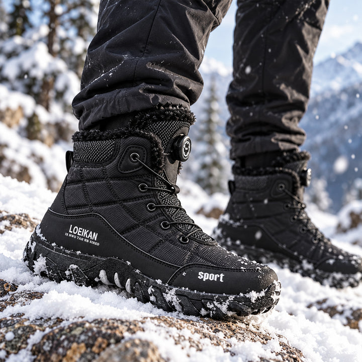 The Tivoli Men’s Warm Fur Lined Waterproof Lace Up Anti Slip Snow Boots