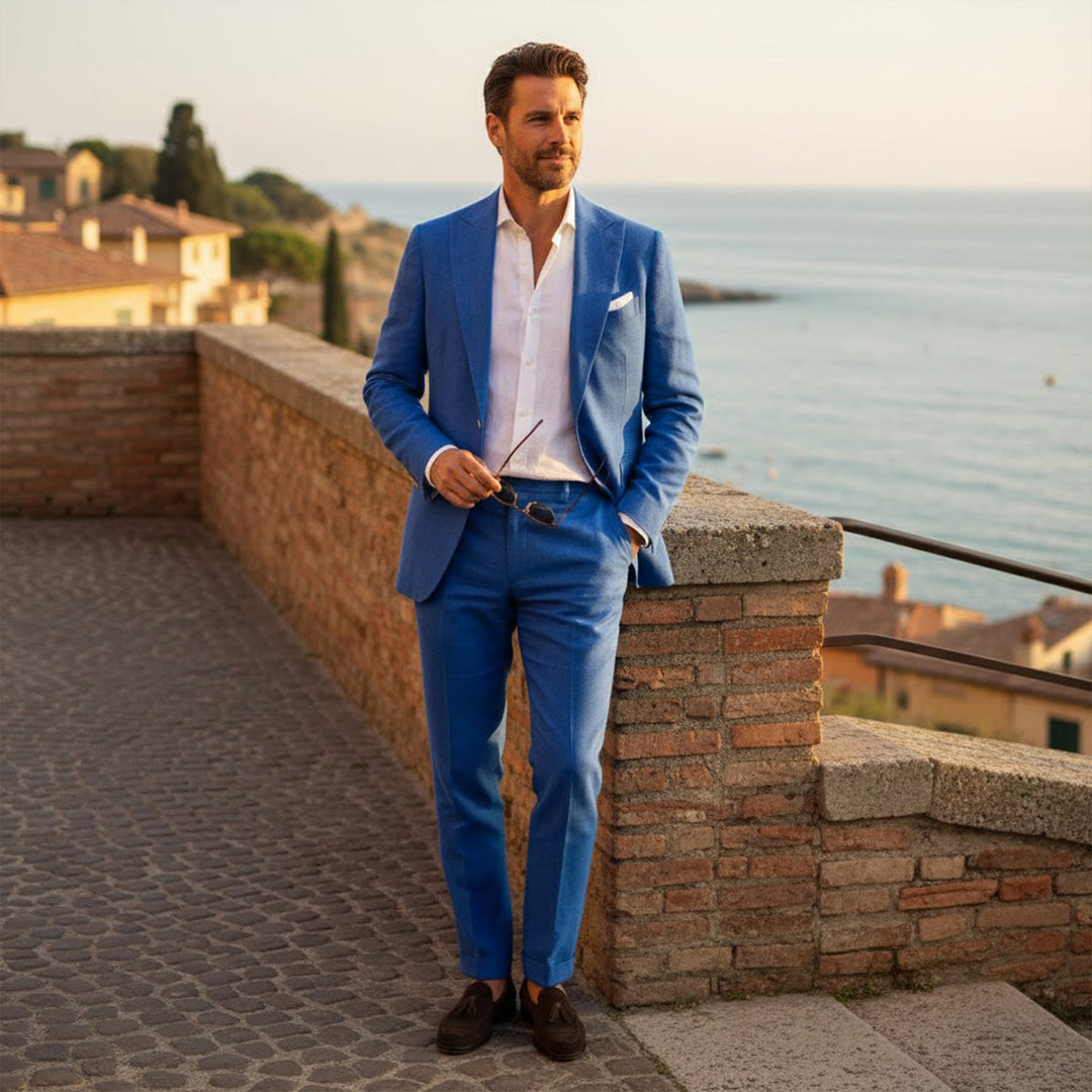 The St. Moritz Men’s Business Linen Suit Set – Blazer & Pants