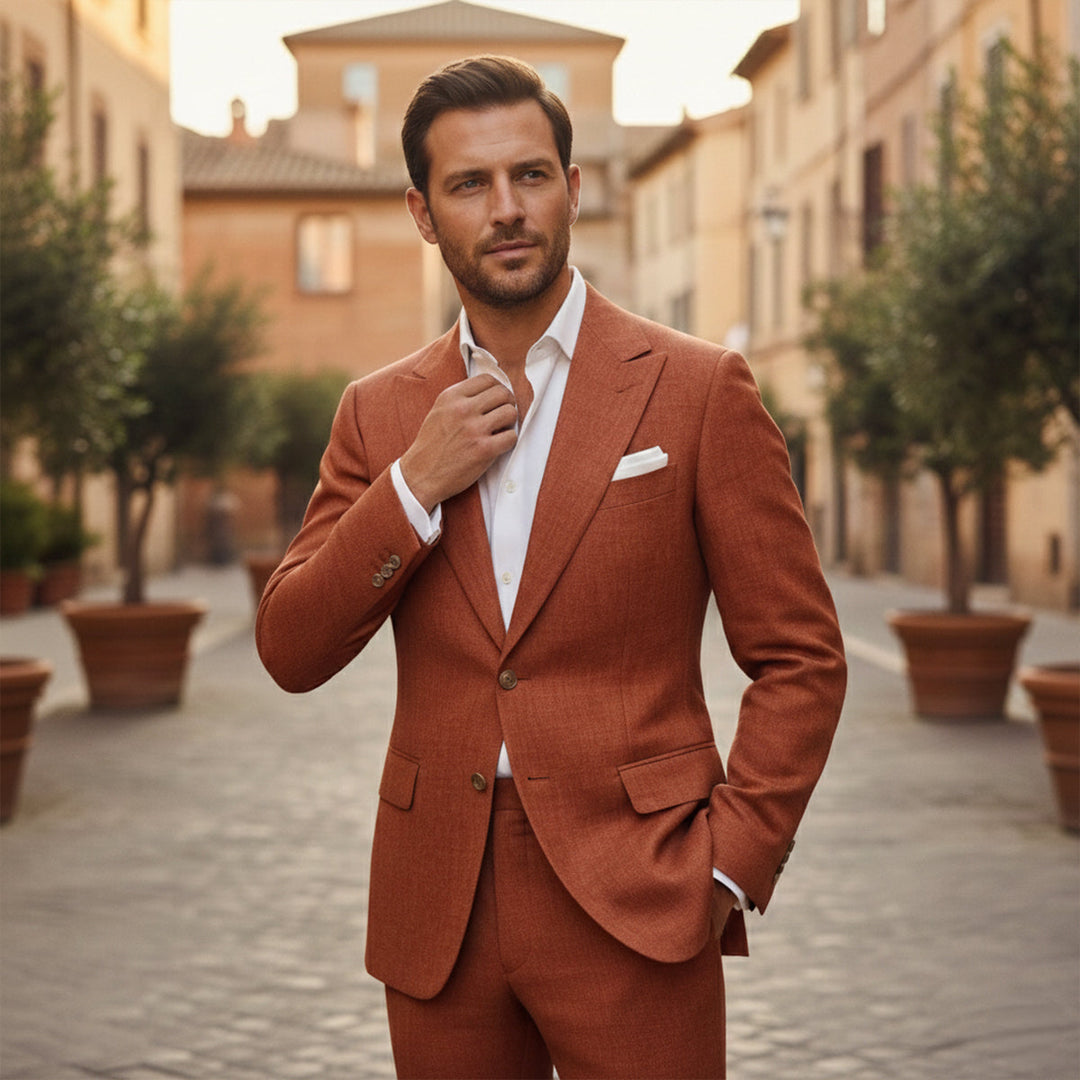 The Lausanne Men’s Casual Linen Suit Set – Blazer & Pants