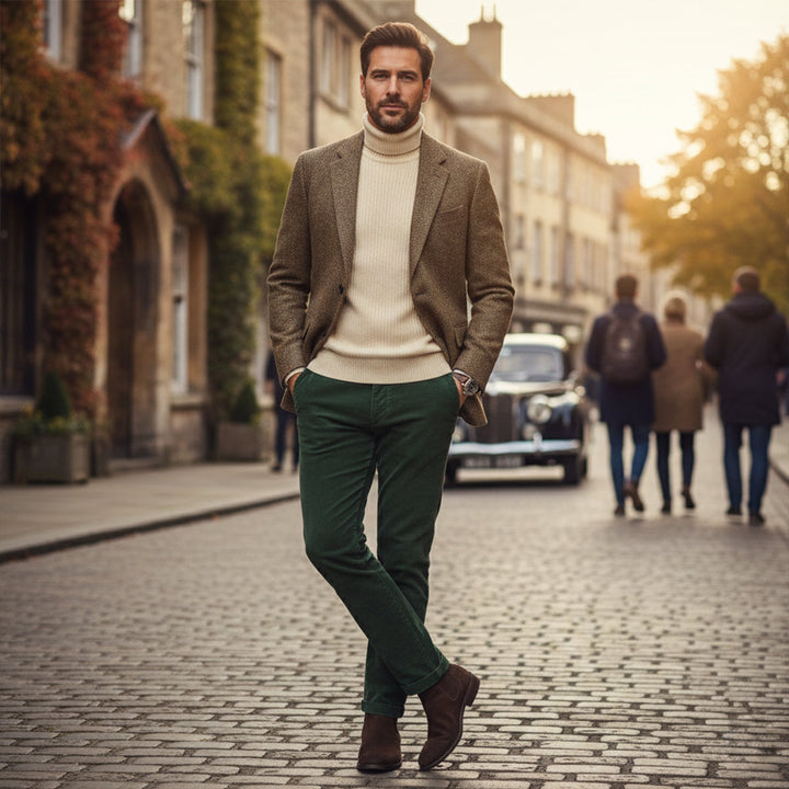 The Jefferson Men’s Classic Herringbone Tweed Blazer