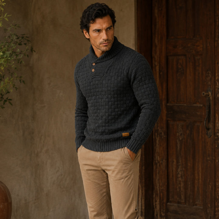 The Stirling Men's Textured Knit Winter Sweater