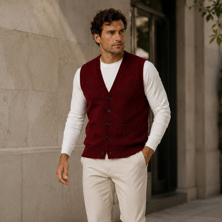 Men’s Smart Casual Button Front Knit Vest