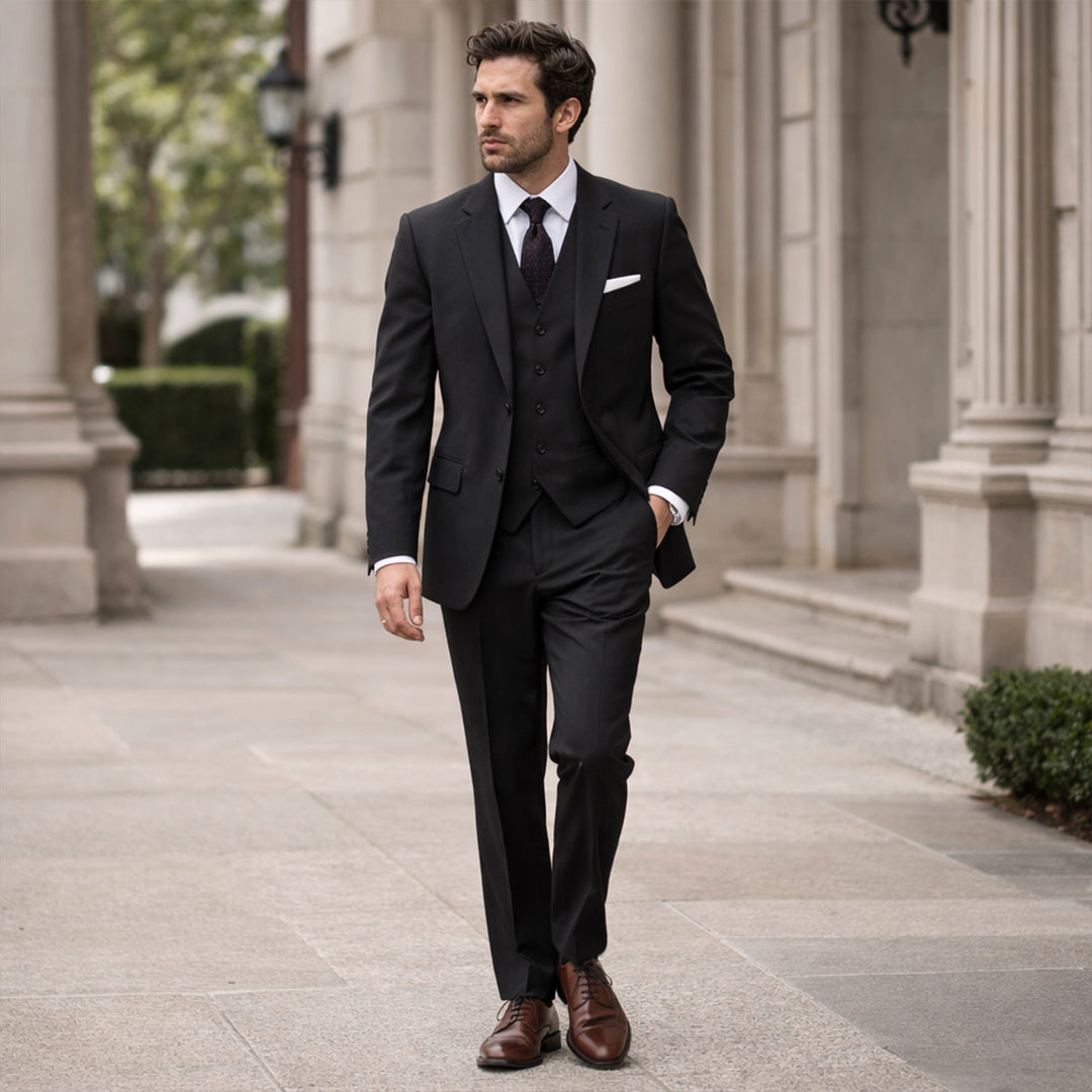 The Zermatt Men’s Elegant Linen 3 Piece Suit – Jacket, Vest & Pants