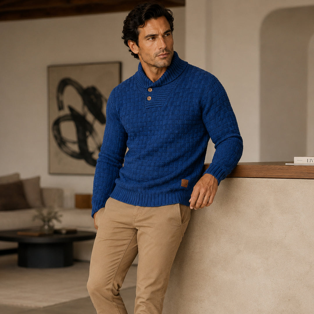 The Stirling Men's Textured Knit Winter Sweater