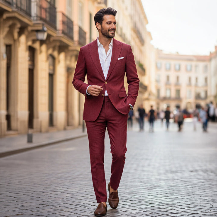 The St. Moritz Men’s Business Linen Suit Set – Blazer & Pants