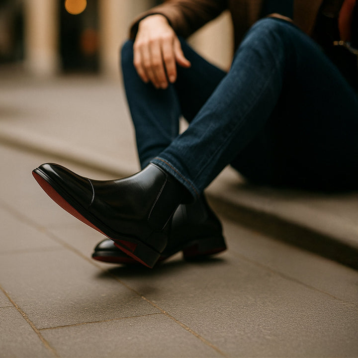 The Savile Row Faux Leather Chelsea Boots for Men