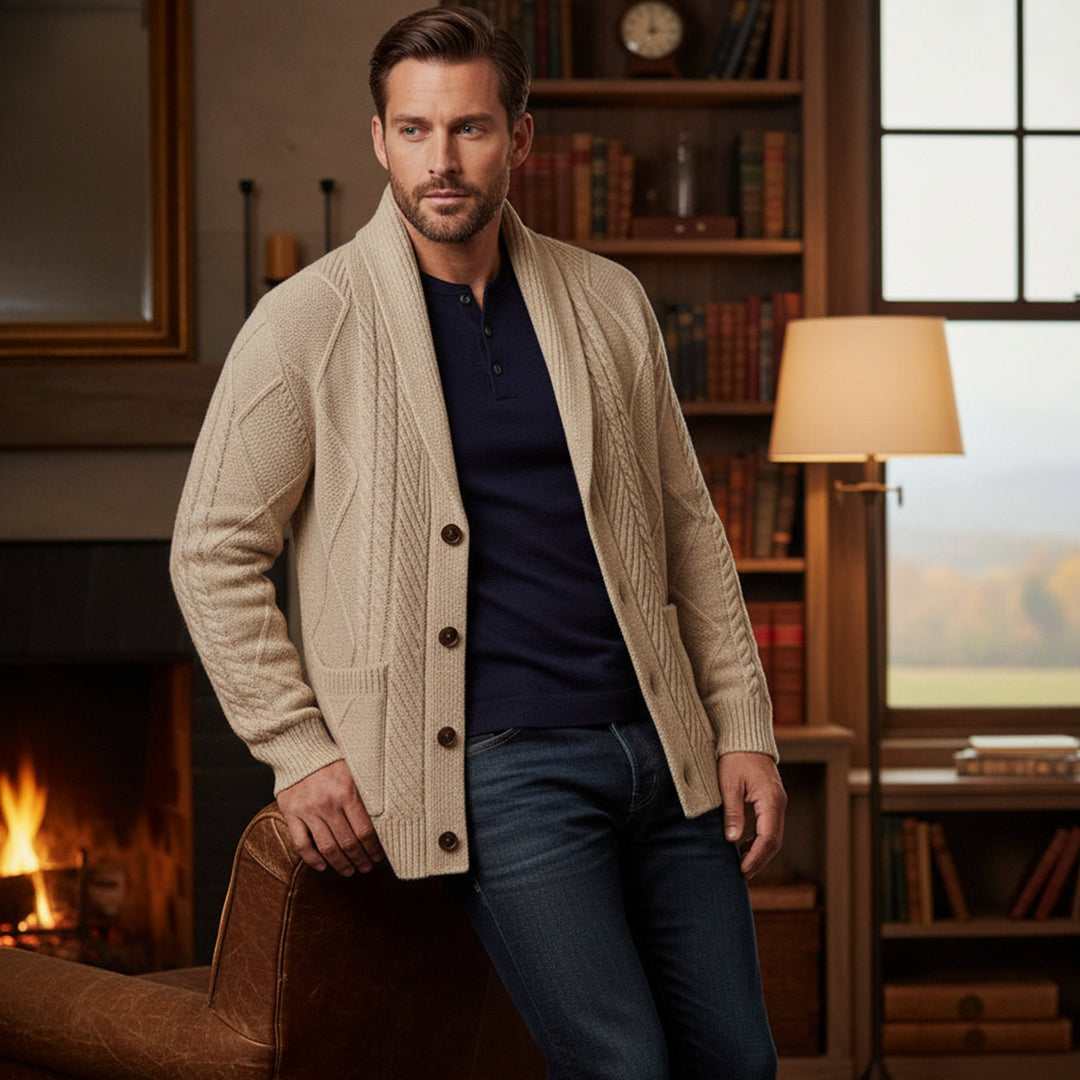 The Edinburgh Men’s Luxury Wool Button Cardigan