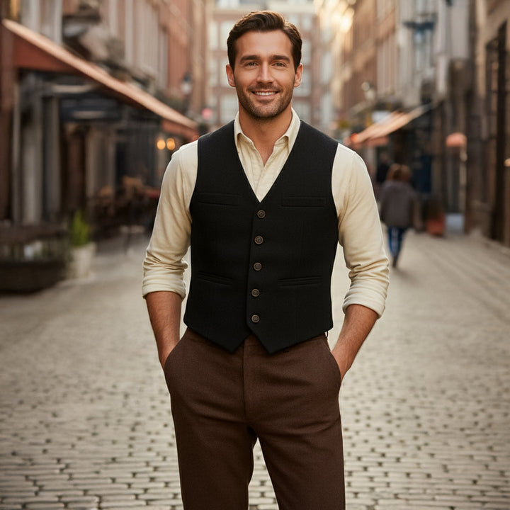The Harrington Men’s Vintage Button Up Sweater Vest