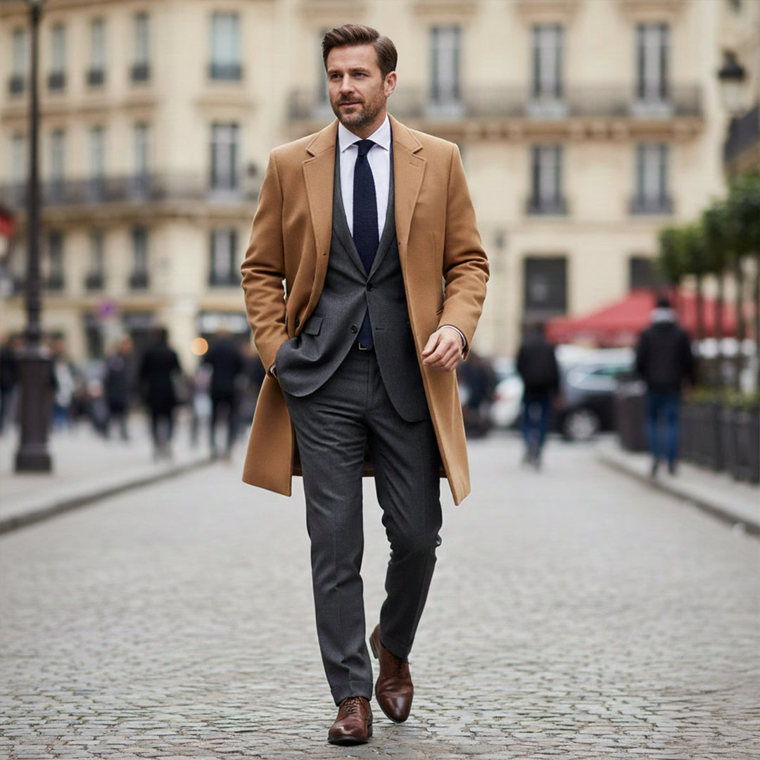 The Belmont Men’s Elegant Classic Wool Overcoat