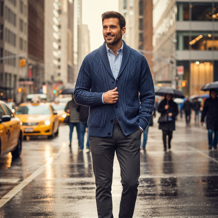 The Edinburgh Men’s Luxury Wool Button Cardigan