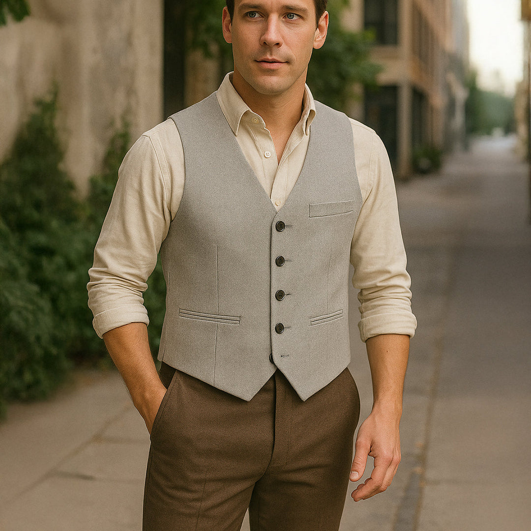 The Harrington Men’s Vintage Button Up Sweater Vest