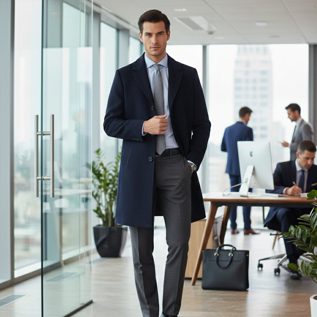 The Belmont Men’s Elegant Classic Wool Overcoat