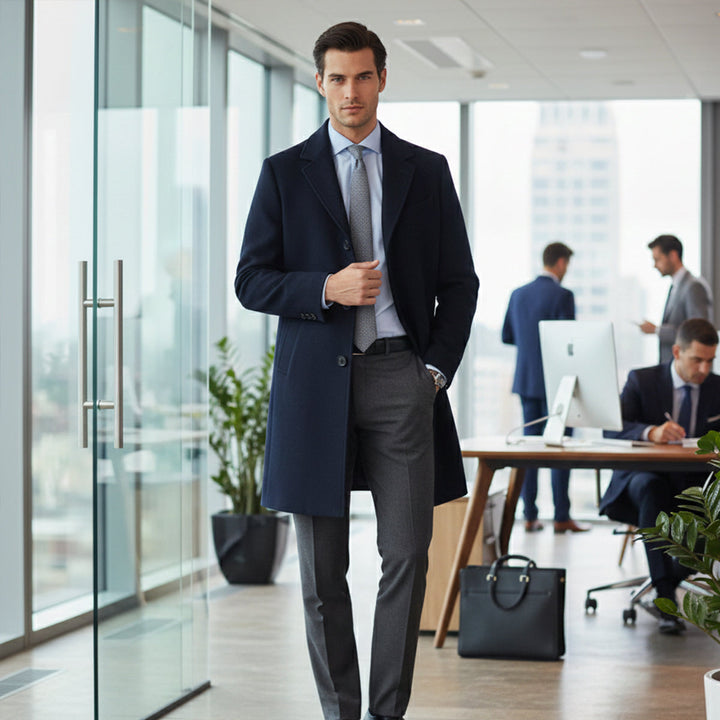 The Belmont Men’s Elegant Classic Wool Overcoat
