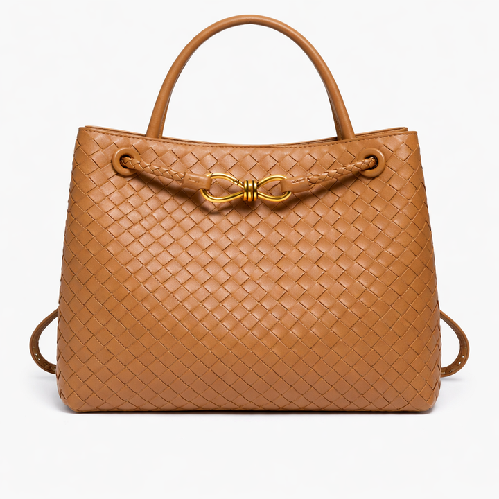 Elegant Woven Tote Bag – Soft Vegan Leather Shoulder Bag