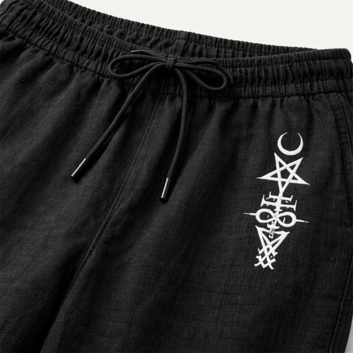 The Maplehill Men’s Casual Relaxed Fit Linen Wide Leg Drawstring Pants