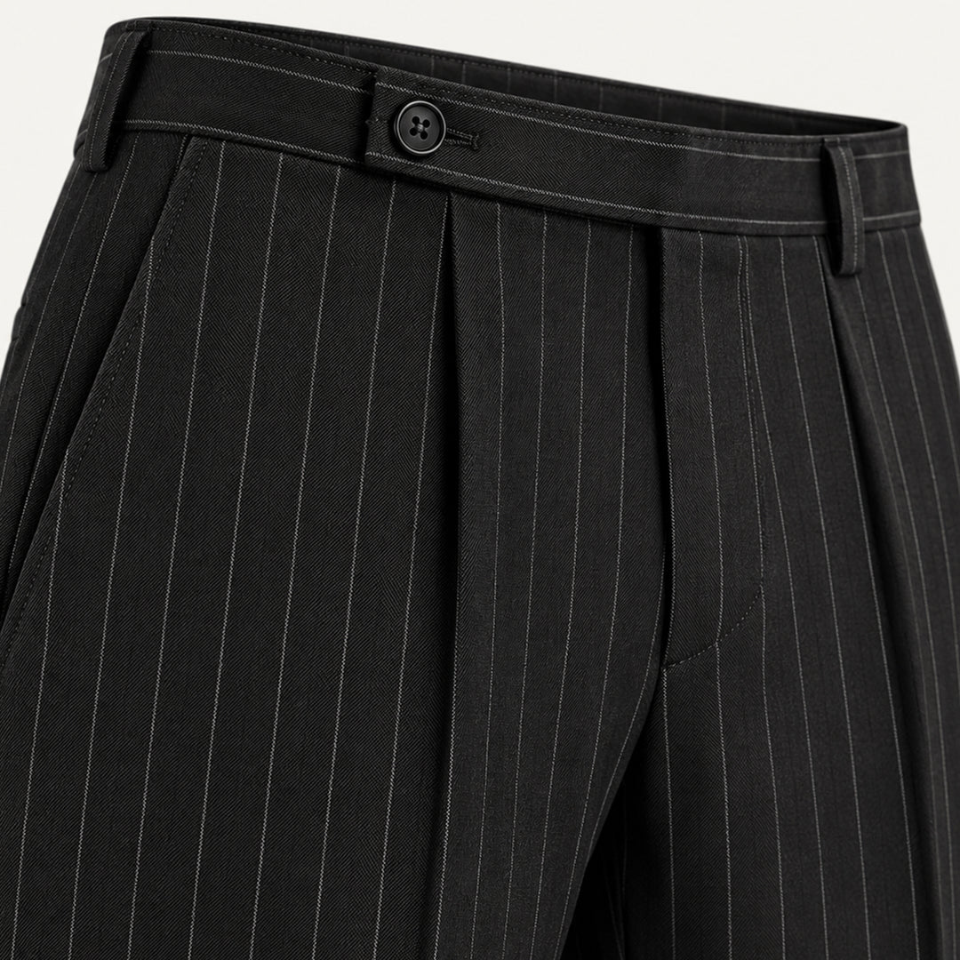 The Freycinet Men’s Lightweight Smart Casual White Pinstripe Dress Pants