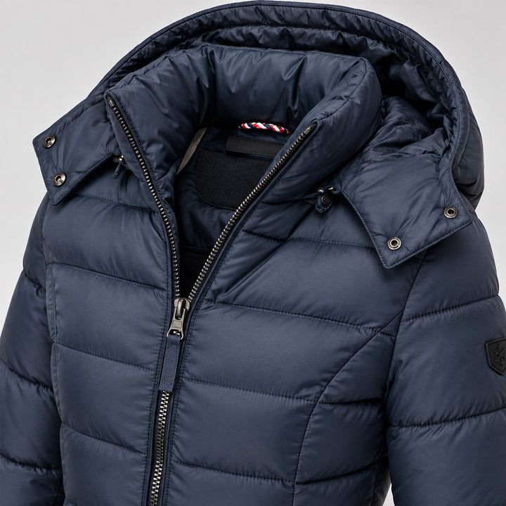 Women's Hooded Down Jacket for Autumn/Winter with Zipper