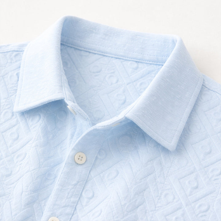 The Cedar Ridge Park Men’s Textured Trendy Summer Set – Shirt & Shorts Set