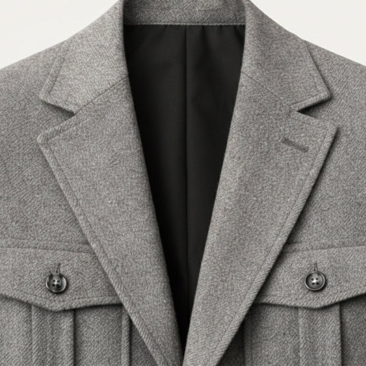 The Turin Men’s Multi Pocket Tweed Blazer Suit Jacket