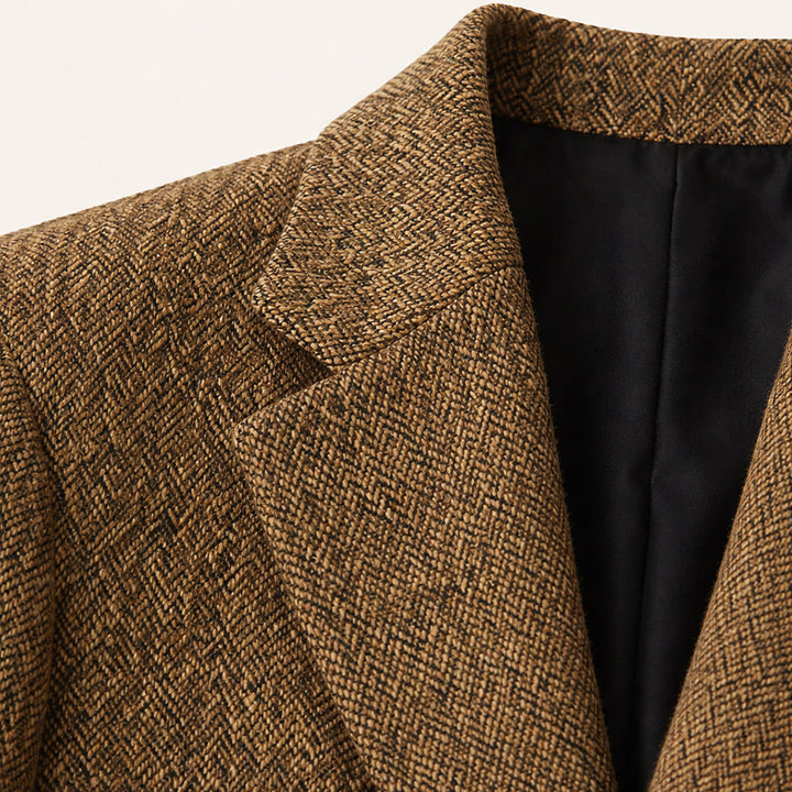 The Jefferson Men’s Classic Herringbone Tweed Blazer