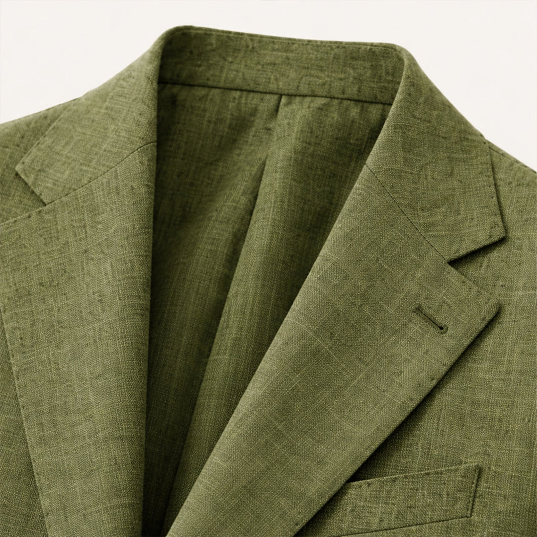The Willowhill  Men’s Timeless Linen Wedding Suit – 2 Piece Single Breasted Set