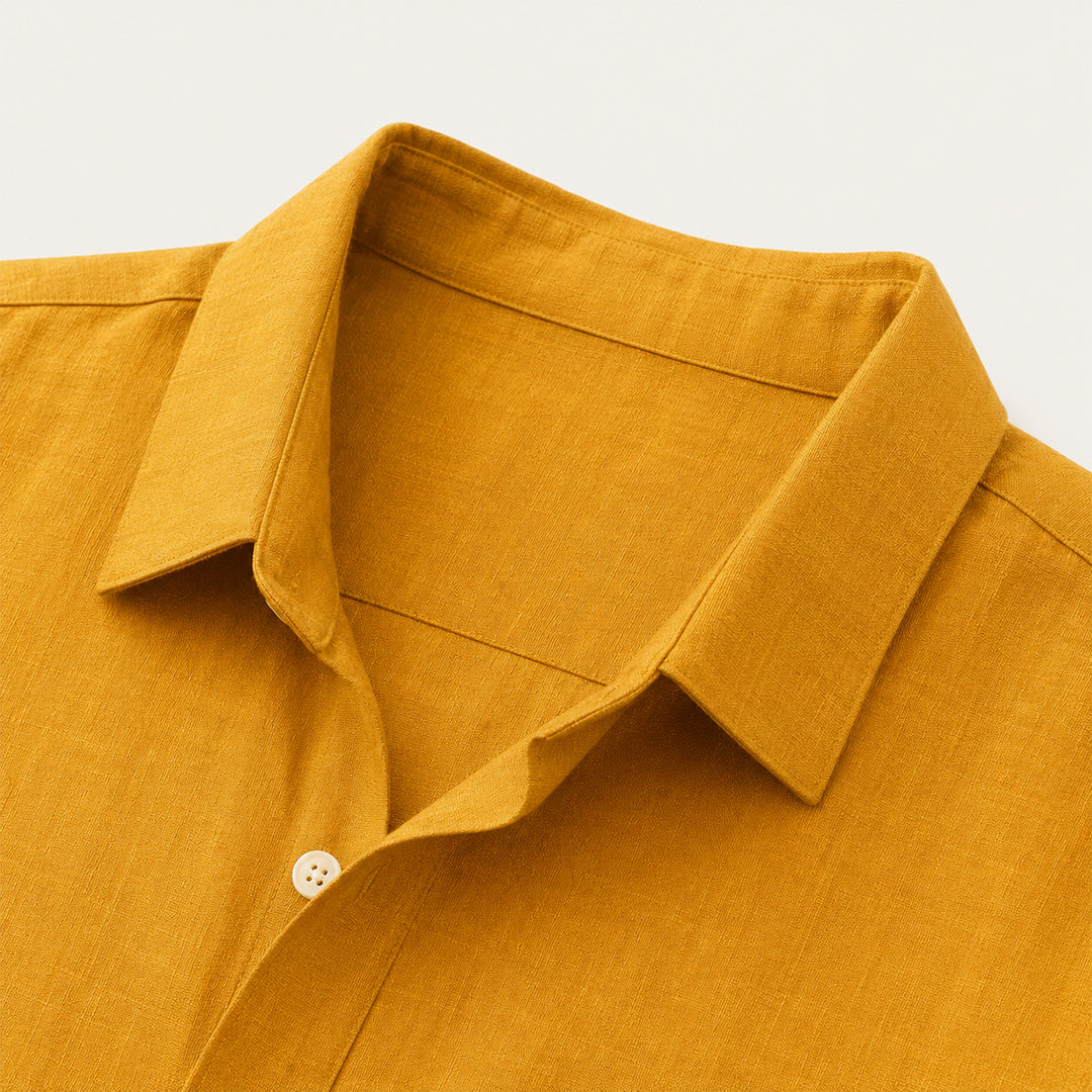 The Vail Men’s Cotton Linen Long Sleeve Button Down Shirt