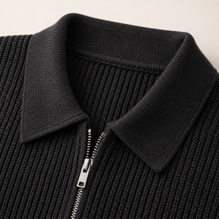 The Siena Men's Half Zip Knit Ribbed Sweater