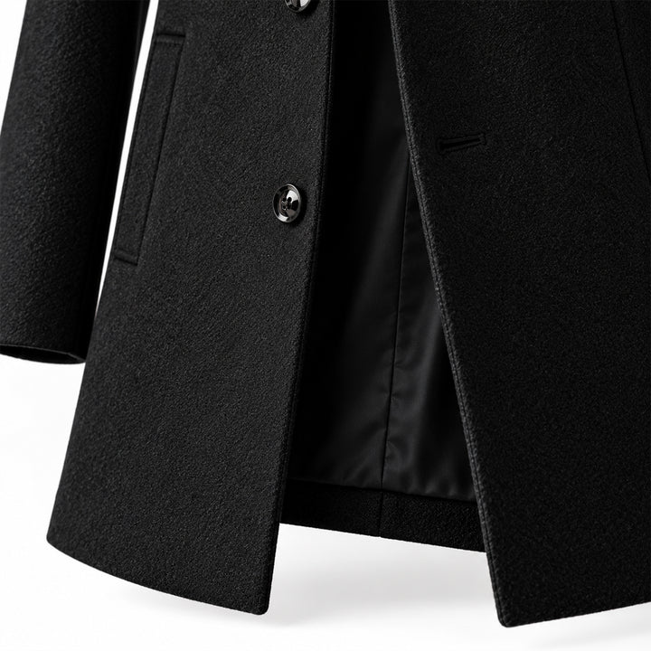 Men's Refined Single Breasted Wool Overcoat