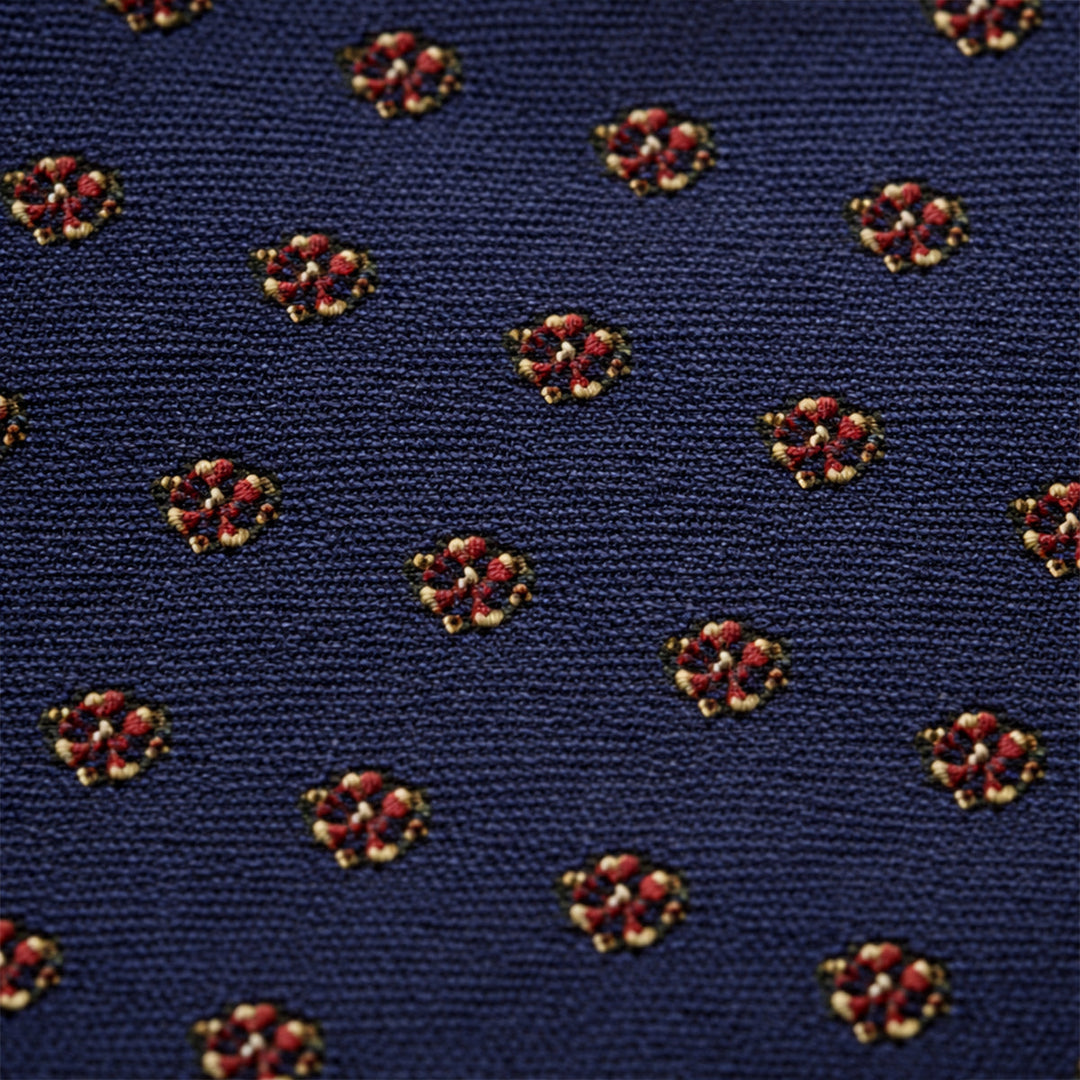 The Monterosso Men’s Silk Neck Tie - Dotted Navy Blue