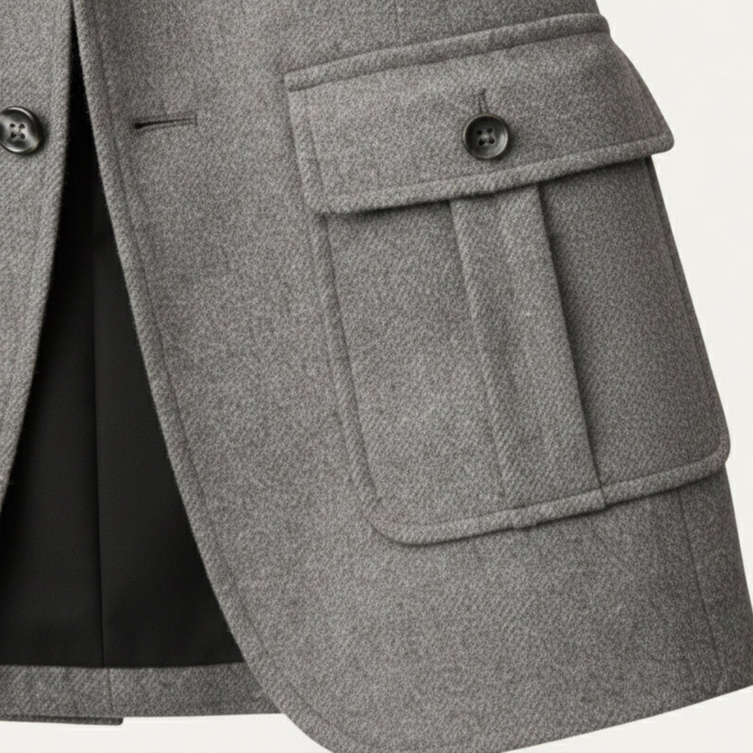 The Turin Men’s Multi Pocket Tweed Blazer Suit Jacket