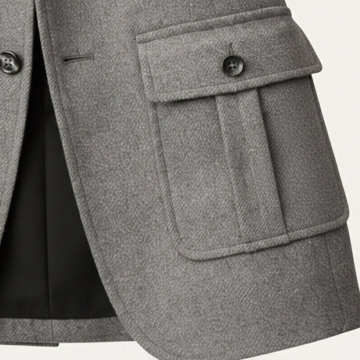 The Turin Men’s Multi Pocket Tweed Blazer Suit Jacket