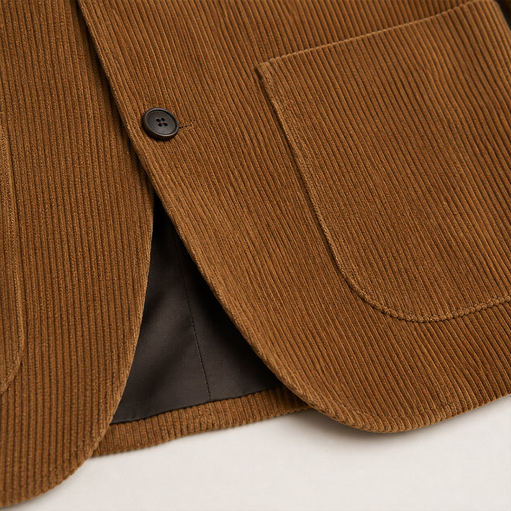 The Livorno Men’s Vintage Casual Slim Fit Corduroy Blazer Jacket