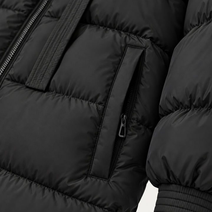 Women's Long Hooded Puffer Coat – Oversized Quilted Winter Jacket