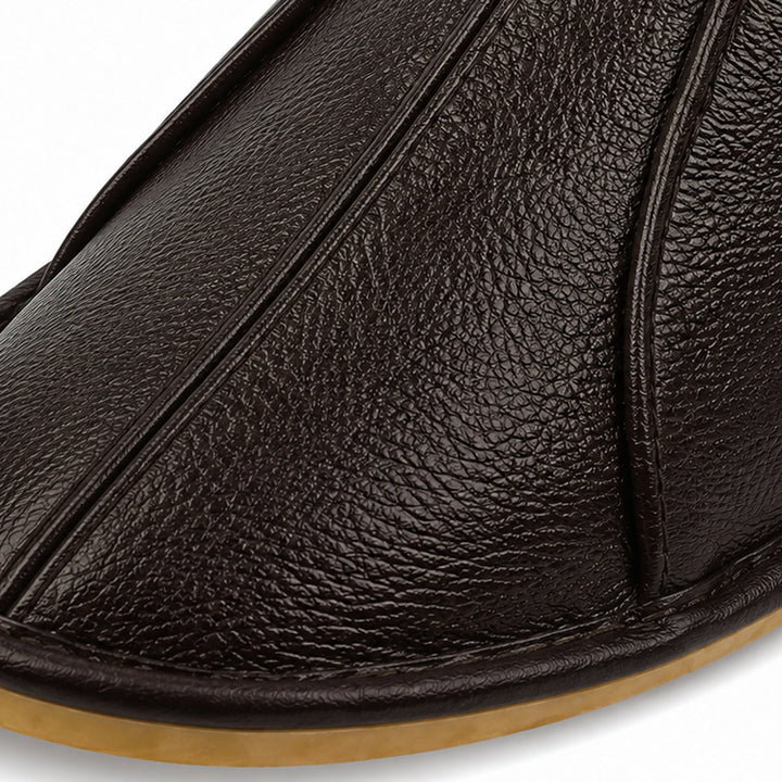 The Dumbarton Men's Faux Leather Mule Relaxes House Shoes
