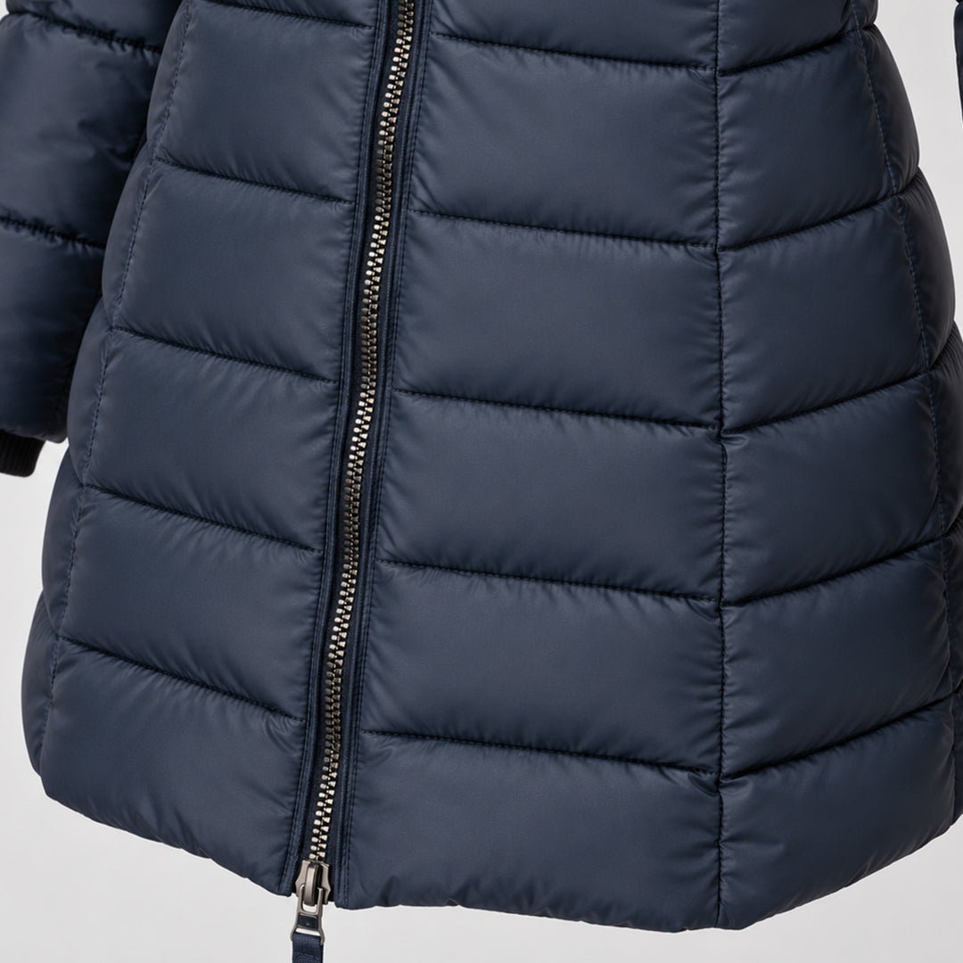 Women's Hooded Down Jacket for Autumn/Winter with Zipper