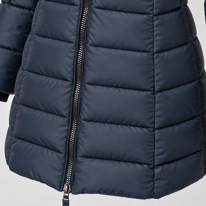 Women's Hooded Down Jacket for Autumn/Winter with Zipper