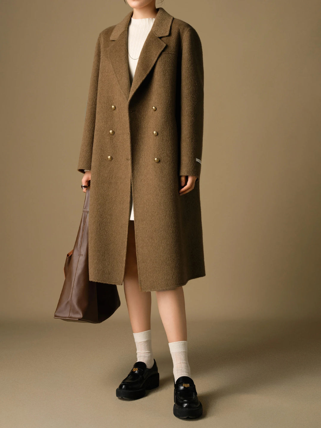 Women's Longline Double Breasted Wool Coat