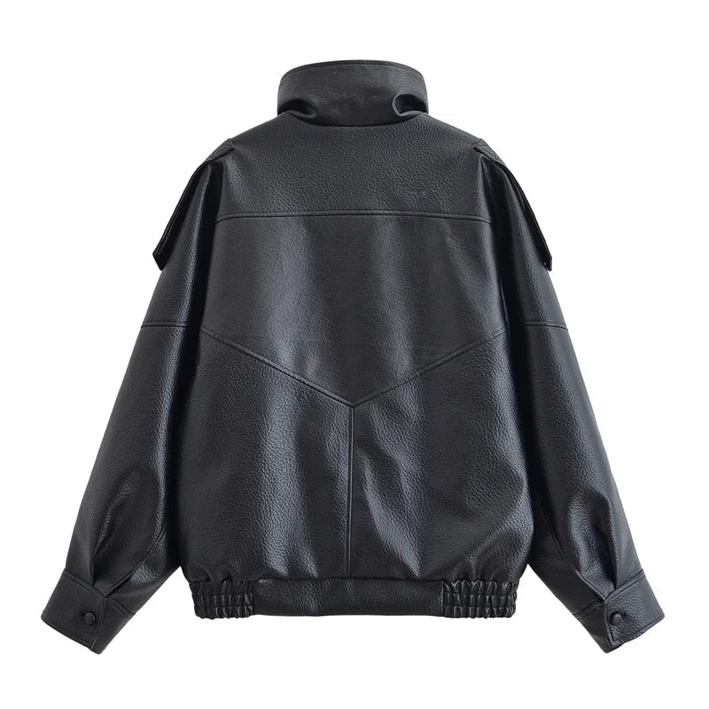 Women's Classic High Collar Bomber Jacket