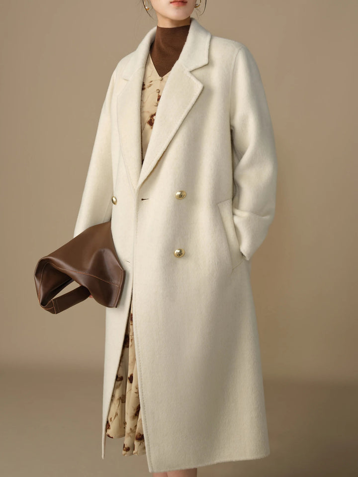 Women's Longline Double Breasted Wool Blend Coat