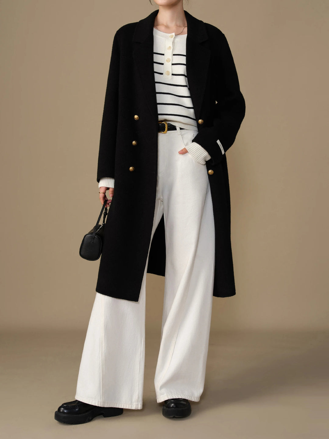 Women's Longline Double Breasted Wool Coat