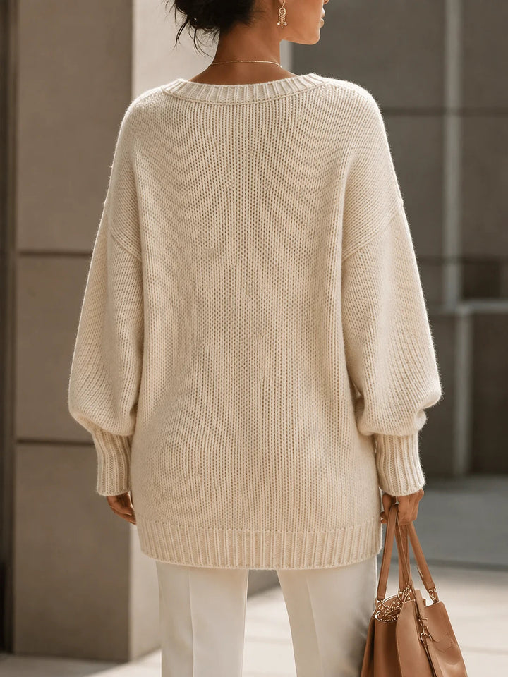 Women’s V Neck Cable Knit Sweater