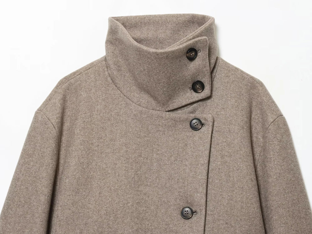 Women's Stand Collar Jacket with Button Front