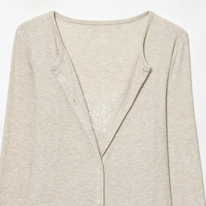 Women's Cropped V Neck Knit Cardigan with Button Front
