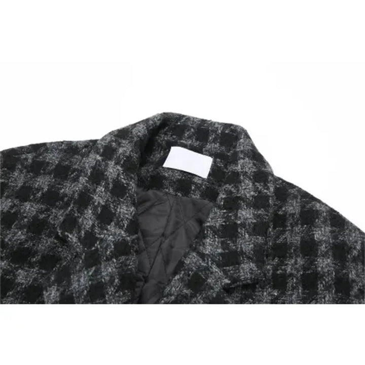 Women's Houndstooth Mid Length Wool Blend Coat