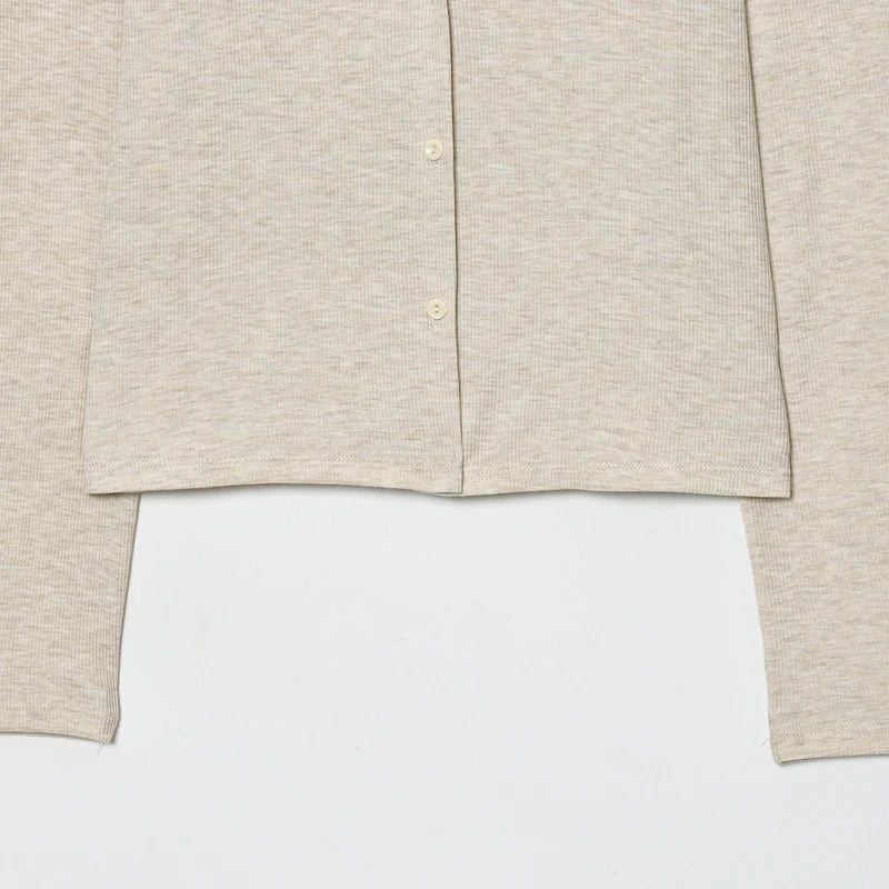 Women's Short Button Cardigan with V Neckline
