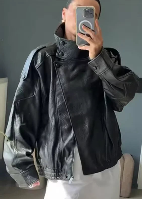 Women's Classic High Collar Bomber Jacket