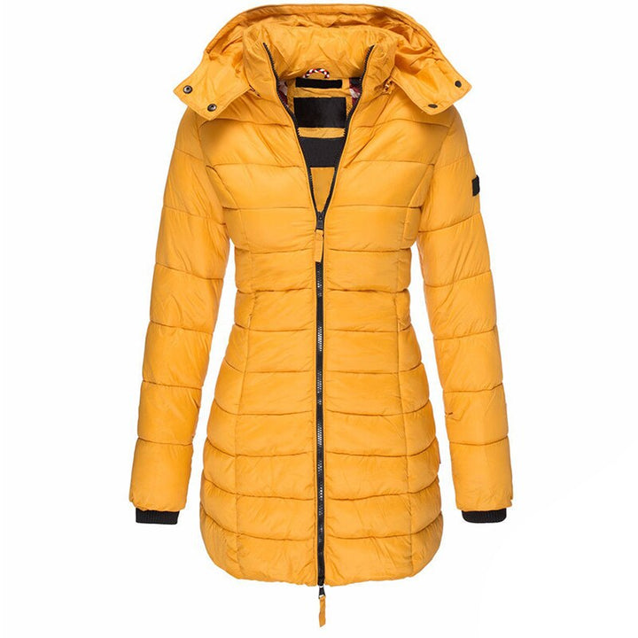 Women's Hooded Down Jacket for Autumn/Winter with Zipper