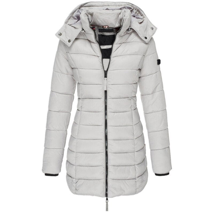 Women's Hooded Down Jacket for Autumn/Winter with Zipper