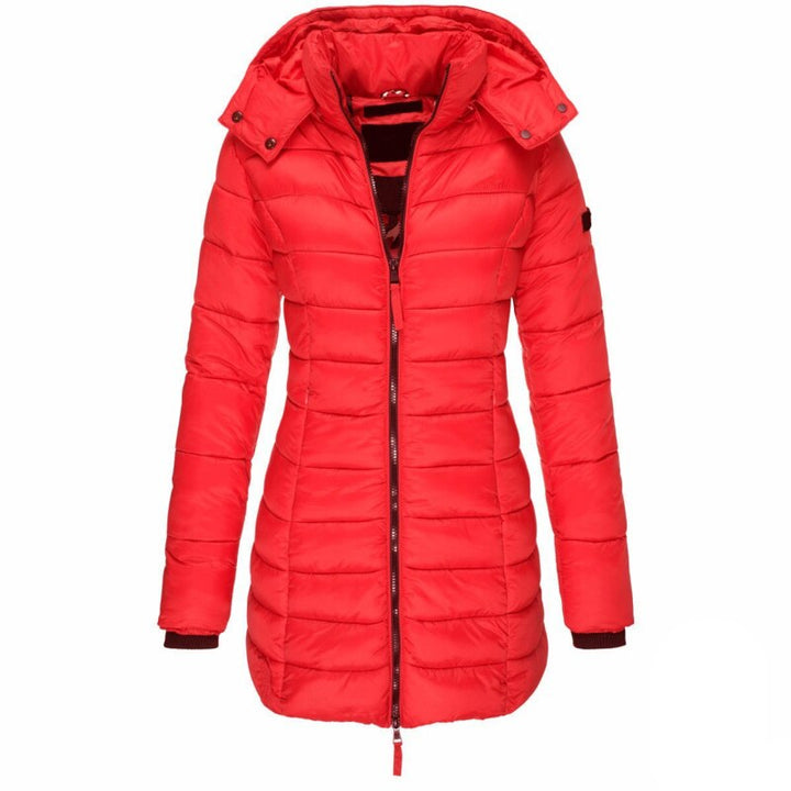 Women's Hooded Down Jacket for Autumn/Winter with Zipper