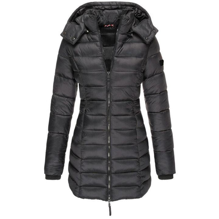 Women's Hooded Down Jacket for Autumn/Winter with Zipper
